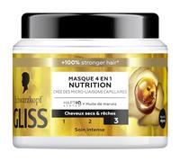GLISS, Schwarzkopf Maschera 4 in 1 Nutrition Olio di Marula Haptiq System Cree dei micro legami capelli secchi e crespi cura intensiva nutre e ripara 400ml