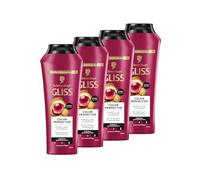 Gliss Shampoo Colour Perfector (4 flaconi da 250 ml), shampoo per capelli con complesso ialuronico ed estratto di mirtillo, shampoo colorato per capelli colorati, striati e tinti