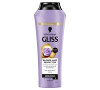 Schwarzkopf Gliss Blonde Hair Perfector Purple Repair Shampoo 250 ml shampoo rigenerante viola per eliminare i toni gialli dai capelli biondi per donna