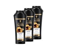 Gliss Shampoo Ultimate Repair (3 x 250 ml), shampoo per capelli con cheratina liquida ed estratto di perline, shampoo alla cheratina per capelli secchi e danneggiati