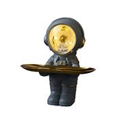 Glistenovelty Vassoio portaoggetti a forma di statua di astronauta, da scrivania, per ingresso, portachiavi, scultura in resina, per casa, soggiorno, camera da letto, decorazione (grigio, piccolo)