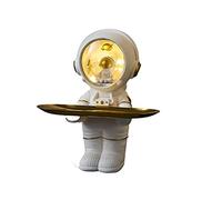 Glistenovelty Vassoio portaoggetti a forma di statua di astronauta, da scrivania, per ingresso, portachiavi, scultura in resina, per casa, soggiorno, camera da letto, decorazione (bianco, piccolo)