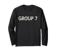 Glitch Art Black Pixel Gruppo 7 Meme Seven Maglia a Manica