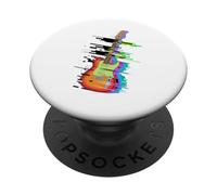 Glitch Art Chitarra Elettrica Chitarrista Chitarristi PopSockets PopGrip Adesivo