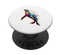 Glitch Art Leone Marino PopSockets PopGrip Adesivo