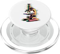Glitch Art Microscopio Científico Biólogo Microbiólogo PopSockets PopGrip per MagSafe