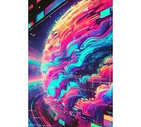 Glitch art notebook: Futuristic Cyberpunk-inspired journel with digital distortion design