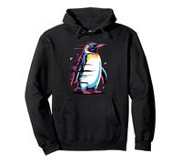 Glitch Art Pinguino Pinguini Felpa con Cappuccio