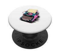 Glitch Art Scrittore Macchina Da Scrivere Dattilografia PopSockets PopGrip Adesivo