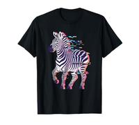 Glitch Art Zebra Zebre Maglietta