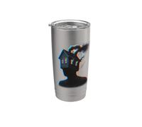 Glitch Burning House Head Witch House Bicchiere termico in acciaio inox doppia parete