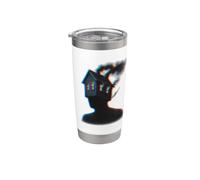 Glitch Burning House Head Witch House Bicchiere termico in acciaio inox doppia parete
