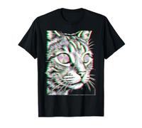 Glitch Cat Rave Party EDM Techno House Musica Maglietta