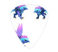 Glitch Hawk Dive - Set di 12 plettri per chitarra, sottili, medi e spessi, adatti per chitarra, basso, chitarra elettrica e ukulele