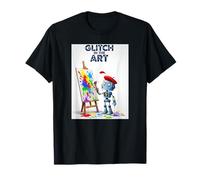 Glitch in The Art Robot Divertente Pittore Bot Splatter Umorismo Maglietta