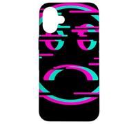 Glitch Sad Face Digital Art Vaporwave Cultura Cyber Custodia per iPhone 16 Plus