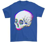 Glitch Skull Gothic Biker Heavy Metal Rock Uomo T-Shirt 100% Cotone