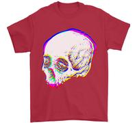 Glitch Skull Gothic Biker Heavy Metal Rock Uomo T-Shirt 100% Cotone