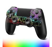 Glitfix Wireless Controller for PS-4, Compatible with PS-4/Slim/Pro/PC, Gamepad with Dual Vibration, RGB, 1000mAh Battery, 6-Axis, Touchpad, Headphone Jack