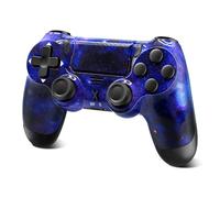 Glitfix Wireless Controller for PS-4, Controller Wireless for PS-4/Pro/Slim/PC, Bluetooth Gamepad Joystick with Dual Vibration Touch Panel 3.5mm Audio Jack Six-Axis(starsky blue)