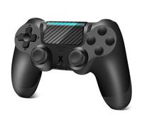 Glitfix Wireless Controller for PS-4, Game Controller for PS-4/Pro/Slim/PC, Bluetooth Gamepad Joystick with Dual Vibration Touch Panel, Upgraded Six-Axis Sensor(Black)