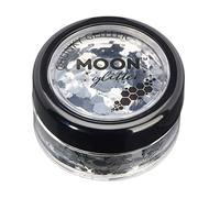 Glitter a pezzetti classico della Moon Glitter - 100% Cosmetico per viso, corpo, unghie, capelli e labbra - 3gr - Argento