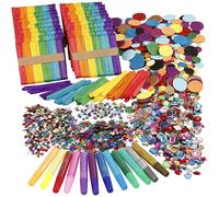 Glitter and Wood Sticks, asstd colours, 1set