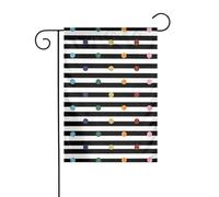 Glitter arcobaleno a pois a righe in bianco e nero stampa decorazione per le vacanze all'aperto bandiera natalizia resistente allo sbiadimento inverno prato portico patio decorazione esterna