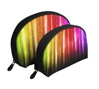 Glitter arcobaleno, Borsa per trucco a conchiglia Portamonete da donna Borsa da toilette piccola Borsa per cosmetici 2 pezzi