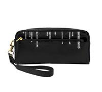 Glitter argento gocciola nero scintillante, Borsa per il trucco Borsa per cosmetici Borsa da viaggio portatile da toilette Astuccio in pelle per donne e ragazze