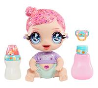 Glitter Babyz MGA'S MARINA FINLEY - Bambola Con 3 Cambi Di Colore, Capelli Rosa Glitterati, Costume Da Sirena, Accessori, Biberon E Ciuccio - Età: 3+ Anni