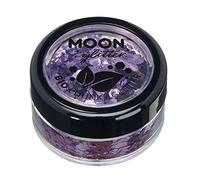 Glitter biodegradabili ed ecologici a pezzi della Moon Glitter - Glitter cosmetici per il volto, il corpo, le unghie, i capelli e le labbra - 100% Biologici - 3g - Lavanda