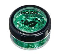 Glitter biodegradabili ed ecologici a pezzi della Moon Glitter - Glitter cosmetici per il volto, il corpo, le unghie, i capelli e le labbra - 100% Biologici - 3g - Verde