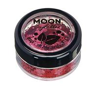 Glitter biodegradabili ed ecologici a pezzi della Moon Glitter - Glitter cosmetici per il volto, il corpo, le unghie, i capelli e le labbra - 100% Biologici - 3g - Rosa Scura