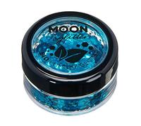 Glitter biodegradabili ed ecologici a pezzi della Moon Glitter - Glitter cosmetici per il volto, il corpo, le unghie, i capelli e le labbra - 100% Biologici - 3g - Blu