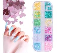 Glitter Brillanti Per La Decorazione Di Unghie Elementi Lucidi Per Unghie Glitter Multifunzione A Forma Di Cuore Per Sera, Spettacolo, Festa E Appuntamento Galant