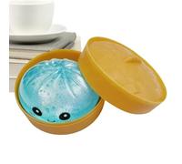 Glitter Bun Squeeze, Cute Stress Relief Toy, 3.35x2.17 Inch Squishys with Sparkles Texture, Soft Foam Fidget Toy, Desk Accessory with Kawaii Design, Relaxation Item for Adults Students Travel