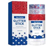 Glitter Capelli Illuminante con Paillettes Bianco e Blu | 25° Trucco Glitter per Capelli Resistente all'Acqua per il 4 Luglio, Memorial Day, Festa, Festival, Concerti e Carnevale