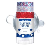 Glitter Capelli Stick Pittura e Paillettes , Bianco, Blu | Glitter Capelli e Viso Impermeabile 25° per il 4 Luglio, Memorial Day, Festa, Festival, Concerti e Carnevale