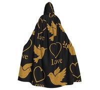 Glitter Christian Peace Dove Adulto Strega Cappuccio Mantello, Costume di Halloween Con Cappuccio Mantello