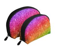 Glitter colorati, Borsa per trucco a conchiglia Portamonete da donna Borsa da toilette piccola Borsa per cosmetici 2 pezzi