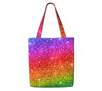 Glitter colorati,Borse della spesa riutilizzabili, borse per la spesa, borsa a tracolla in tela di grande capacità
