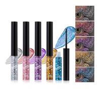 Glitter Colored Mascara, 5 Colors Diamond Effect Sparkle Mascara Set Waterproof, Long Lasting Smudgeproof Voluminous Curling Colorful Eyelashes Party Wedding Music Festival Eyes Makeup