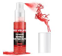 Glitter Commestibile Spray Rosso, con Polvere Scintillante, 20g Coloranti Alimentari - Decorazioni Torte, Cocktail, Bevande, Caramelle, Glassa, Macarons, Dolci per Glitter Alimentare Comestibile