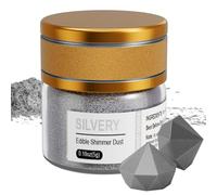 Glitter Commestibili Argentogrigio, Wwtop 5g Polvere Alimentare Glitter, Coloranti Alimentari per Biscotti, Brillantini Commestibili Decorazioni, Edible Glitter per Drink, Dolci, Cocktail