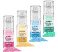Glitter Commestibili Spray - 4 Colori 100% Commestibile Zuccherini Decorativi per Dolci, Drink, Decorazioni Torte, Cioccolatini, Muffin, Champagne, Cocktail, Panna, etc. (5g Ciascuno)