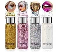 Glitter Corpo Brillantini Make Up: 4 Bottiglia Glitter Capelli, Brillantini Corpo, Brillantini per Capelli Occhi Unghie Viso, Paillettes Glitter Make Up Gel per Musica Festival Masquerade Halloween