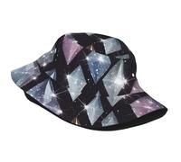 Glitter Diamond Crystal Pattern Stampa Moda Versatile Uso Attraverso Le Stagioni Cap Protezione Solare Cappello Secchiello Unisex Accessorio Nero