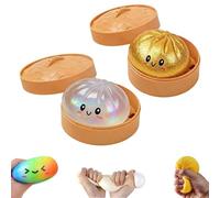 Glitter Dumpling, Glitter Dumpling Squishy Box, 4 Inch Squishy Dumplings, Anxiety Relief Fidget (2pcs-D)