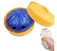 Glitter Dumpling, Glitter Dumpling Squishy Mystery Box, Fidget Stress Relief Toy, Soft Squeeze for Adults & Teens (Blue)